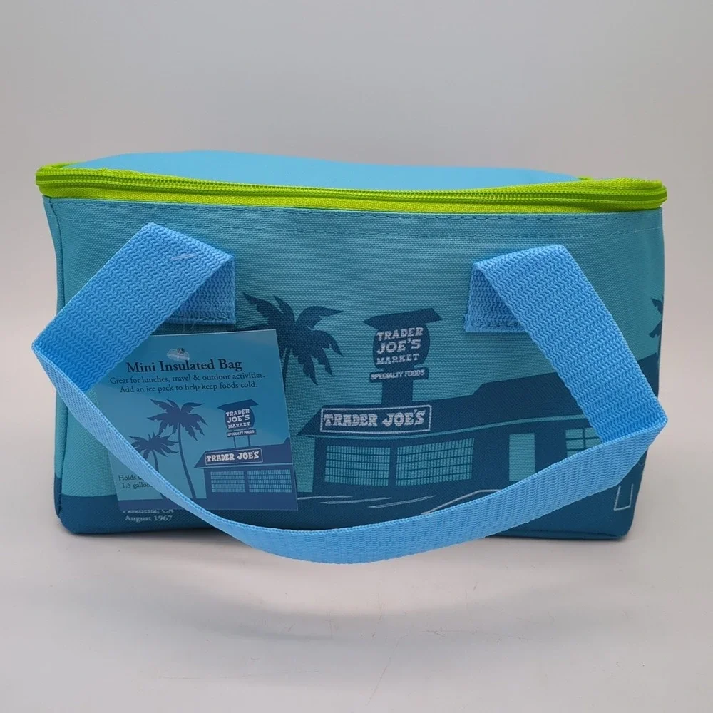 Trader Joe's Mini Insulated Bag Tote Blue 2025 Limited Edition Lunch Box Pail